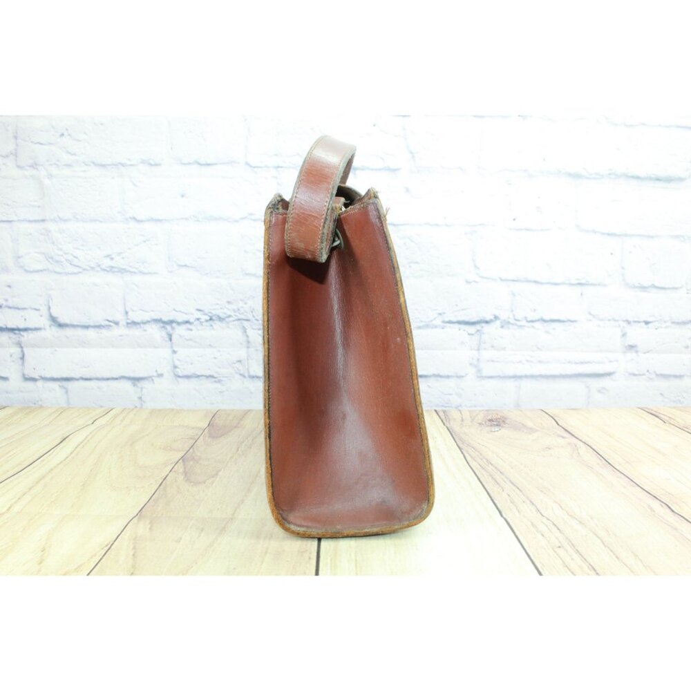 Vintage Patchwork Multi Brown Leather Suede Satch… - image 2